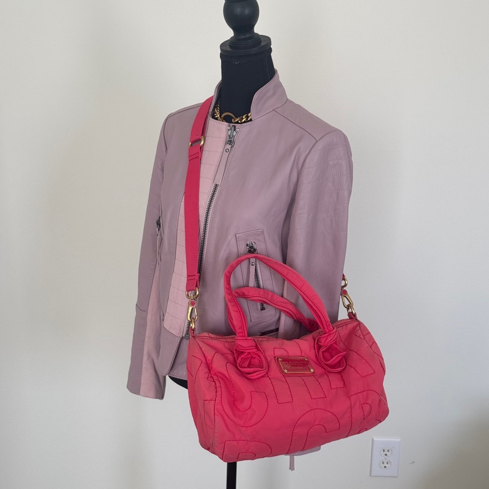 Marc by Marc Jacobs Hot Pink Quilted Nylon Barrel Bag with Strap - Picture 16 of 16